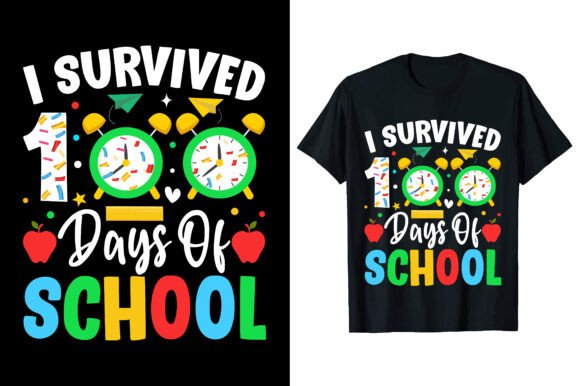 100 Day of School Graphics & T-Shirt Designs