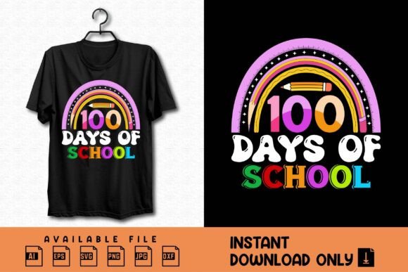 100 Days of School Shirt Design: Graphics & T-Shirt Designs