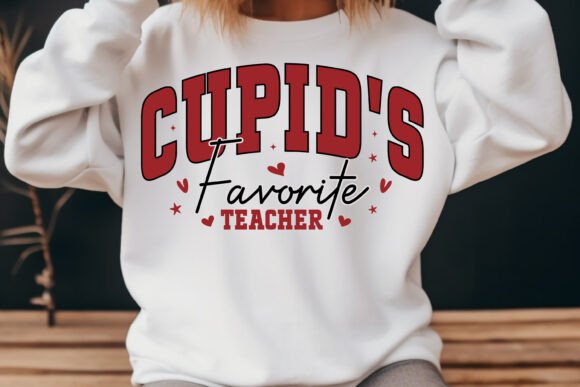 Cupids Favorite Teacher Valentine Retro Graphics for T-Shirt Designs