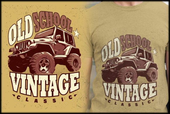 Old School Vintage Car Graphics for T-Shirt Designs