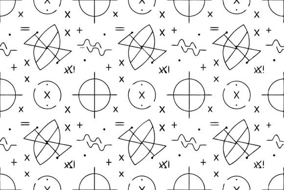 SVG Mathematical Vector Seamless Pattern for Graphics