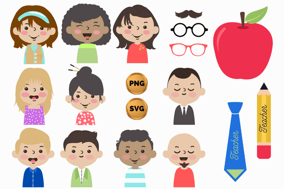 Teacher Drawings: Graphics & Decorative Elements