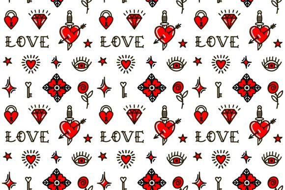 Valentine’s Day Old School Pattern Graphics